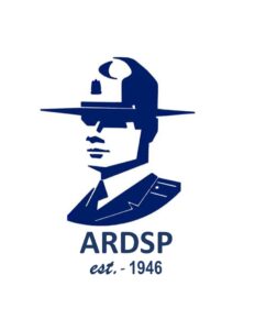 Logo featuring a stylized soldier's head and the text ARDSP est. 1946.