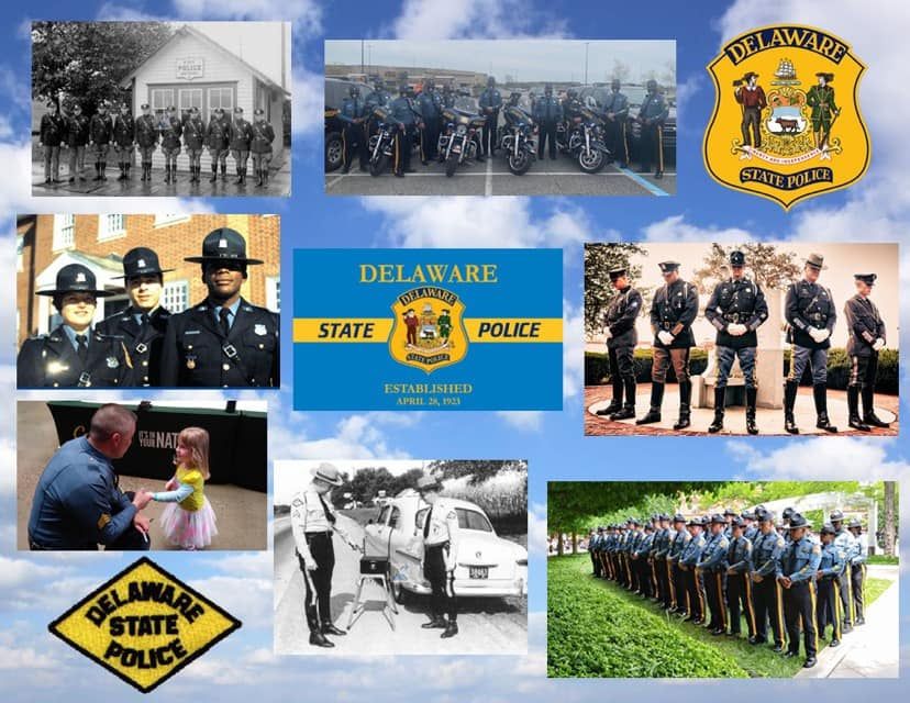 A collage of police officers and their uniforms.